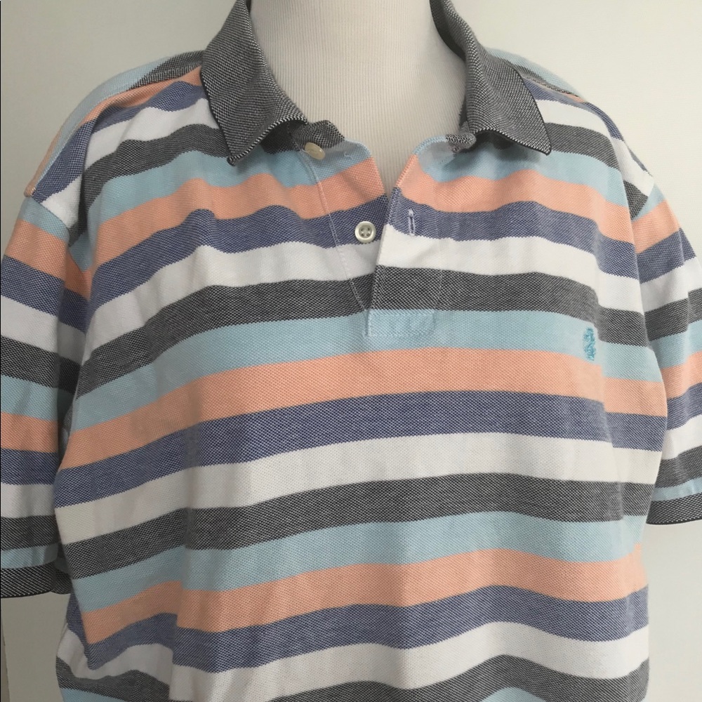 Izod Men’s Striped Polo Shirt in Pastel Colors XL